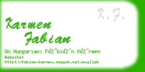 karmen fabian business card